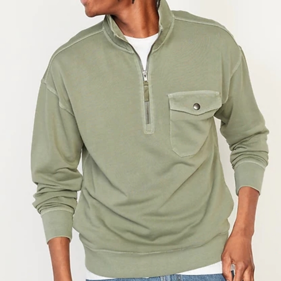 Old Navy Other - OKD Navy Garment Dyed 1/4 Zip Utility - Pocket Sweatshirt